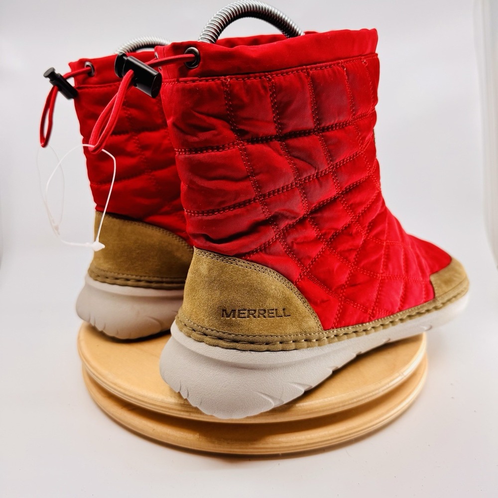 Merrell‎ Hut Moc Mid Boots Men's 9 Red Quilted Prototype New boots winter snow - Picture 5 of 8